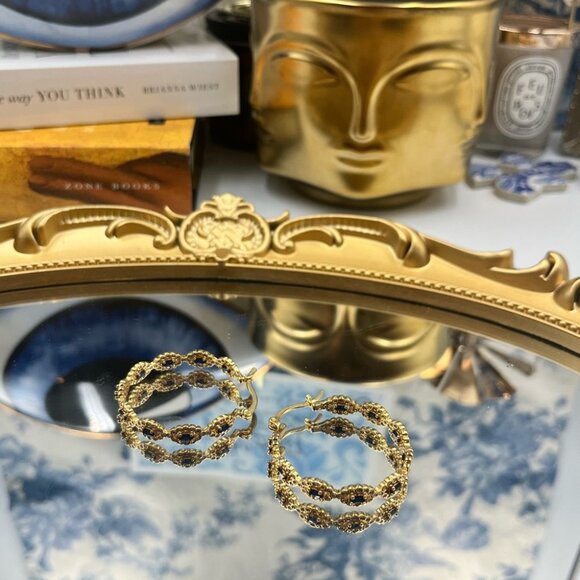 🆕 CRYSTAL HAZE 🧿 BNWT Evil Eye Hoops - Picture 7 of 15